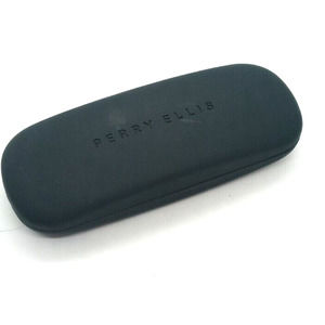 PERRY ELLIS Hard Glasses CASE Navy Blue Turquoise with Gray Lining